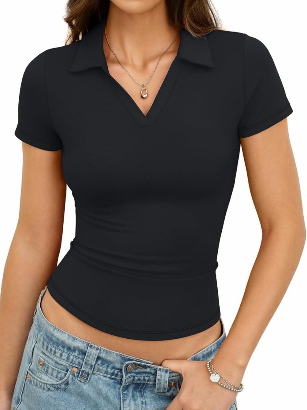 Stylish Women's Cotton Polo Shirt - Short Sleeve Business Casual Top